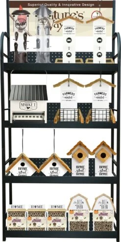 Nature's Way Farmhouse - 42 Piece With Metal Floor Display Wooden Hopper Wild Bird Feeder - 42 Count