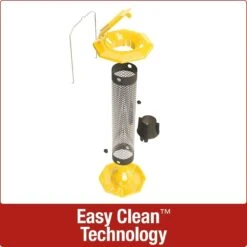 Nature's Way Mesh Funnel Flip Top Finch Wild Bird Feeder - Yellow - 1.1 Qt Cap -Bird pet supplies Sales natures way mesh funnel flip top finch wild bird feeder yellow 11 qt cap 270873