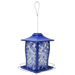 Nature's Way Paisley Sky Metal Gazebo Wild Bird Feeder - Blue - 3.7 Qt Cap