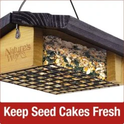 Nature's Way Upside Down Suet And Seed Cake Wild Bird Feeder - Cedar - 1 Large Cake -Bird pet supplies Sales natures way upside down suet and seed cake wild bird feeder cedar 1 large cake 154721