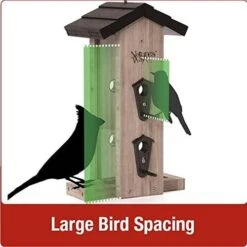 Nature's Way Vertical Wave Wooden Hopper Wild Bird Feeder - Cedar - 2 Qt Cap -Bird pet supplies Sales natures way vertical wave wooden hopper wild bird feeder cedar 2 qt cap 983818
