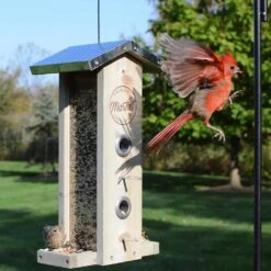 Nature's Way Weathered Vertical Wooden Hopper Wild Bird Feeder - 1.5 Qt Cap -Bird pet supplies Sales natures way weathered vertical wooden hopper wild bird feeder 15 qt cap 121705