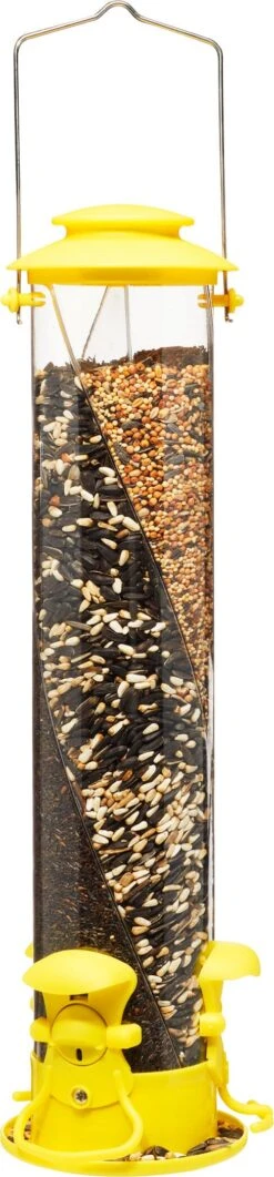North States Triple Twist Tube Tubed Wild Bird Feeder - Yellow - 2 Lbs