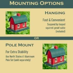 North States Village Collection Barn Bird Plastic Hopper Wild Bird Feeder - Red - 8 Lbs Cap -Bird pet supplies Sales north states village collection barn bird plastic hopper wild bird feeder red 8 lbs cap 450473