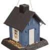 North States Village Collection Cottage Plastic Hopper Wild Bird Feeder - Blue/White - 5 Lbs Cap