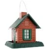 North States Village Collection Log Cabin Plastic Hopper Wild Bird Feeder - Green/Brown - 5 Lbs Cap -Bird pet supplies Sales north states village collection log cabin plastic hopper wild bird feeder greenbrown 5 lbs cap 160659