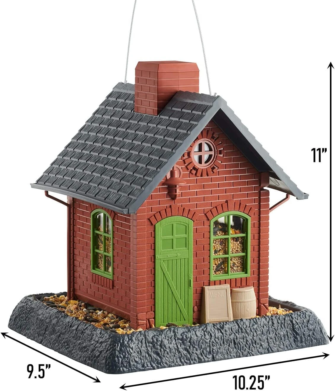 North States Village Collection Old Town Pub Plastic Hopper Wild Bird Feeder - Red - 5 Lbs Cap 8 North States Village Collection Old Town Pub Plastic Hopper Wild Bird Feeder - Red - 5 Lbs Cap - Image 6