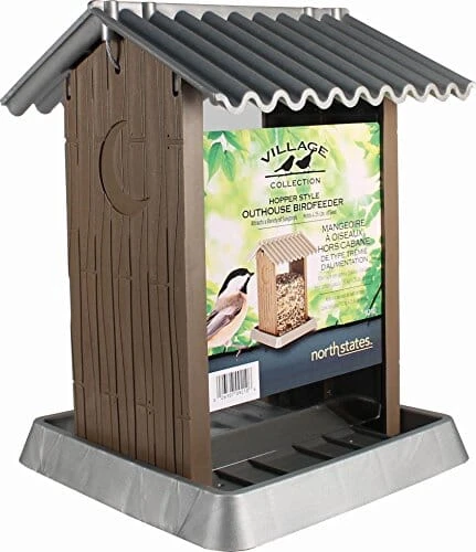 North States Village Collection Outhouse Plastic Hopper Wild Bird Feeder - Brown - 4.25 Lbs Cap 3 North States Village Collection Outhouse Plastic Hopper Wild Bird Feeder - Brown - 4.25 Lbs Cap