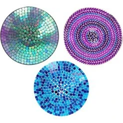 Panacea Products Glass Bird Bath With Stand - Mosaic - 16 In - 3 Pack