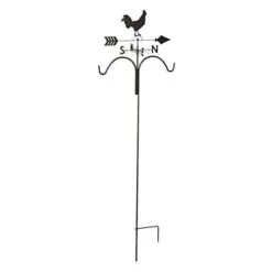 Panacea Products Weathervane Rooster Shepherd Hook Wild Bird Accessories - Black - 78 In - 4 Pack
