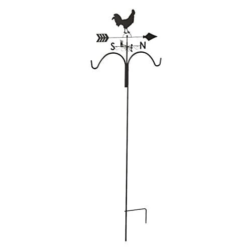 Panacea Products Weathervane Rooster Shepherd Hook Wild Bird Accessories - Black - 78 In - 4 Pack 3 Panacea Products Weathervane Rooster Shepherd Hook Wild Bird Accessories - Black - 78 In - 4 Pack