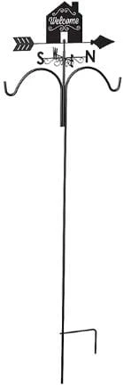 Panacea Products Welcome House Weathervane Shepherd Hook Wild Bird Accessories - Black - 78 In - 4 Pack