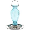 Perky-Pet Daisy Vase Glass Vintage Bird Waterer Wild Bird Hanging Bath - Blue - 18 Oz Cap - 2 Pack