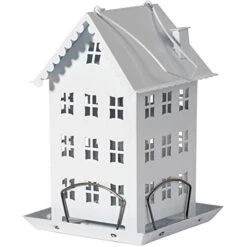 Perky-Pet Farmhouse Wild Bird Feeder - White - 2.8 Lbs Cap