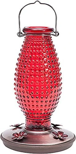 Perky-Pet Hobnail Glass Vintage Hummingbird Feeder - Red - 24 Oz Cap - 2 Pack 3 Perky-Pet Hobnail Glass Vintage Hummingbird Feeder - Red - 24 Oz Cap - 2 Pack