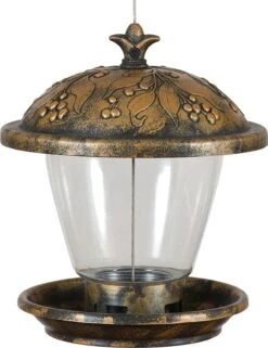 Perky-Pet Holly Berry Gilded Chalet Wild Bird Feeder - Gold - 2 Lbs Cap