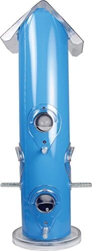 Perky-Pet Metal Tube Wild Bird Tubed Wild Bird Feeder - Blue - 1 Lb Cap