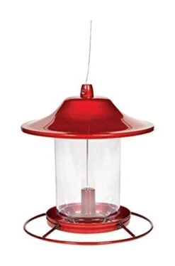 Perky-Pet Panorama Plastic Bird Tubed Wild Bird Feeder - Red - 2 Lbs Cap
