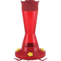 Perky-Pet Pinch Waist Plastic Hummingbird Feeder - Red - 16 Oz Cap