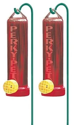 Perky-Pet Planter Box Plastic Hummingbird Feeder With Hanger - Red - 3 Oz Cap - 12 Pack