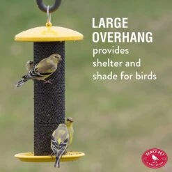 Perky-Pet Shorty Finch Tube Wild Bird Feeder - Yellow - .7 Lbs Cap