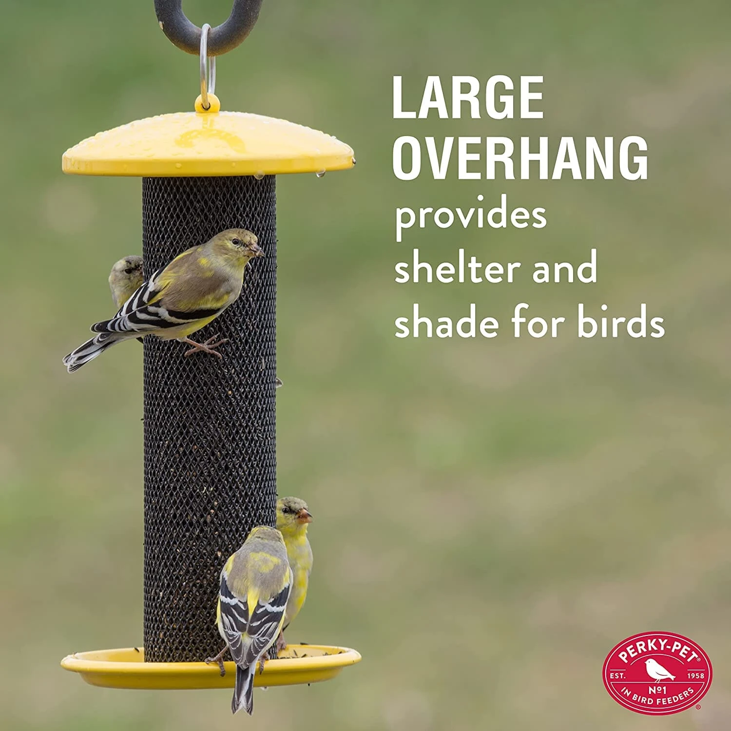 Perky-Pet Shorty Finch Tube Wild Bird Feeder - Yellow - .7 Lbs Cap 3 Perky-Pet Shorty Finch Tube Wild Bird Feeder - Yellow - .7 Lbs Cap