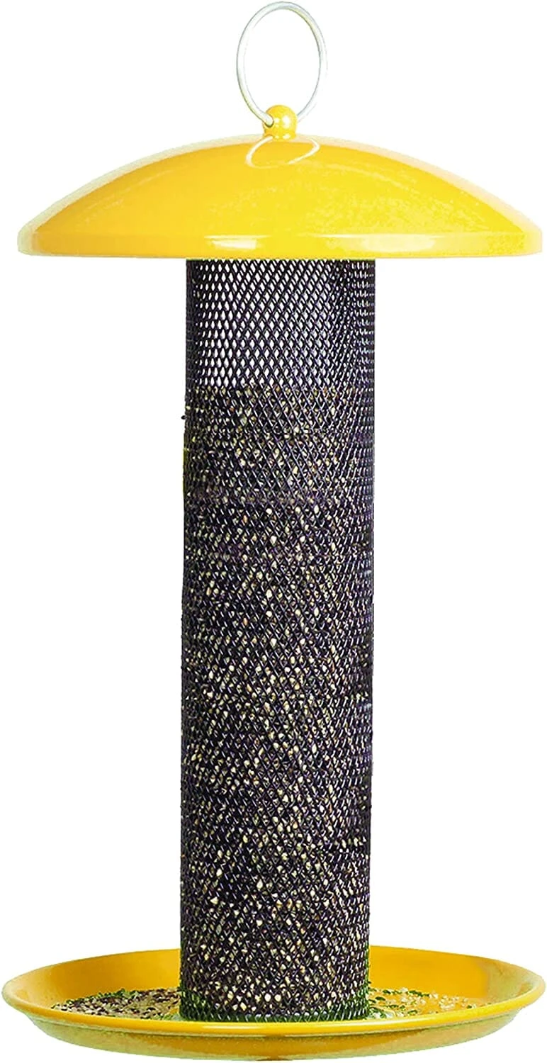 Perky-Pet Shorty Finch Tube Wild Bird Feeder - Yellow - .7 Lbs Cap 4 Perky-Pet Shorty Finch Tube Wild Bird Feeder - Yellow - .7 Lbs Cap - Image 2