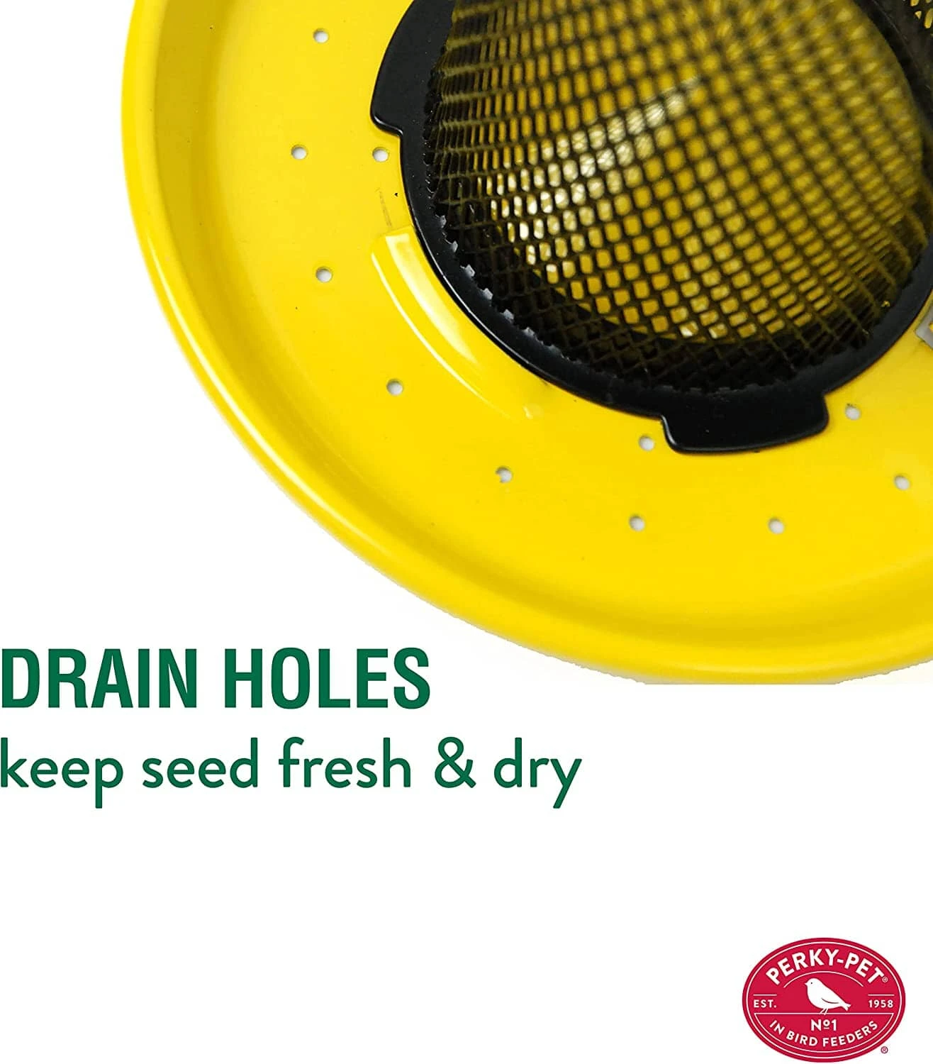 Perky-Pet Shorty Finch Tube Wild Bird Feeder - Yellow - .7 Lbs Cap 8 Perky-Pet Shorty Finch Tube Wild Bird Feeder - Yellow - .7 Lbs Cap - Image 6