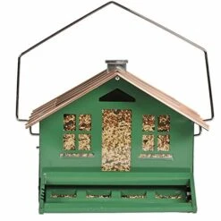 Perky-Pet Squirrel-Be-Gone II Metal And Squirrel-proof Wild Bird Feeder - Green - 8 Lbs Cap