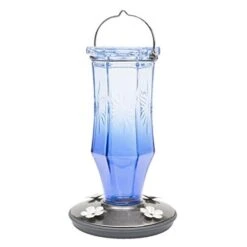 Perky-Pet Starburst Glass Vintage Hummingbird Feeder - Blue - 16 Oz Cap - 2 Pack
