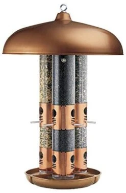 Perky-Pet Triple Tube Bird Tubed Wild Bird Feeder - Copper - 10 Lbs Cap