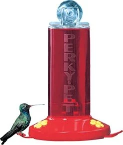 Perky-Pet Window Mounted Plastic Hummingbird Feeder - Red - 8 Oz Cap