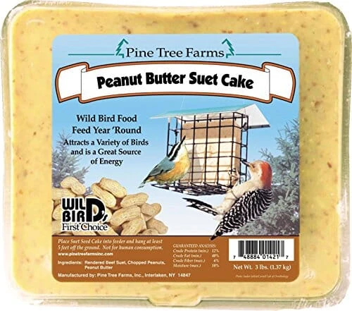 Pine Tree Farms Suet Cakes Wild Bird Food - Peanut Butter - 3 Lbs 3 Pine Tree Farms Suet Cakes Wild Bird Food - Peanut Butter - 3 Lbs