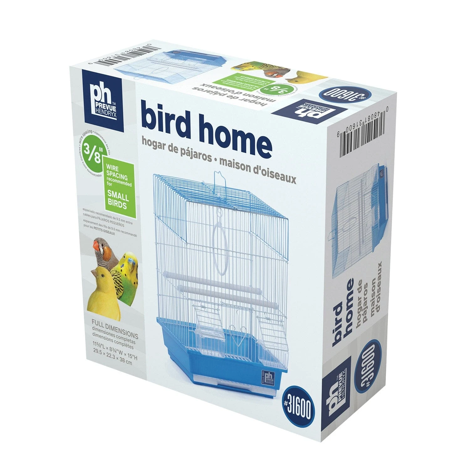 Prevue Hendryx House Style Parakeet Bird Cage - Blue - 12" X 9" X 15" 5 Prevue Hendryx House Style Parakeet Bird Cage - Blue - 12" X 9" X 15" - Image 3
