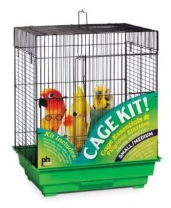 Prevue Hendryx Square Roof Bird Cage Kit - Black/Green - 18" X 14" X 22"