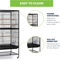 Prevue Hendryx Wrought Iron Flight Cage With Stand - Black - 31" X 20.5" X 53" -Bird pet supplies Sales prevue hendryx wrought iron flight cage with stand black 31 x 205 x 53 136003