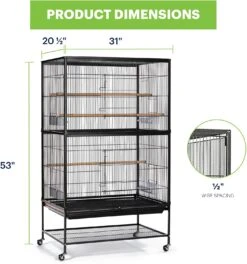 Prevue Hendryx Wrought Iron Flight Cage With Stand - Black - 31" X 20.5" X 53" -Bird pet supplies Sales prevue hendryx wrought iron flight cage with stand black 31 x 205 x 53 143127