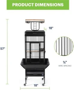 Prevue Hendryx Wrought Iron Select Bird Cage With Playtop - Black - 18" X 18" X 57" 16 Prevue Hendryx Wrought Iron Select Bird Cage With Playtop - Black - 18" X 18" X 57" -Bird pet supplies Sales prevue hendryx wrought iron select bird cage with playtop black 18 x 18 x 57 845224