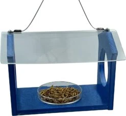 Songbird Essentials Bluebird Canteen Plastic Hopper Wild Bird Feeder - Blue - 7.5 X 10 X 17 In -Bird pet supplies Sales songbird essentials bluebird canteen plastic hopper wild bird feeder blue 75 x 10 x 17 in 235817