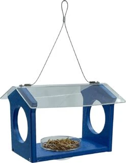 Songbird Essentials Bluebird Canteen Plastic Hopper Wild Bird Feeder - Blue - 7.5 X 10 X 17 In -Bird pet supplies Sales songbird essentials bluebird canteen plastic hopper wild bird feeder blue 75 x 10 x 17 in 375016