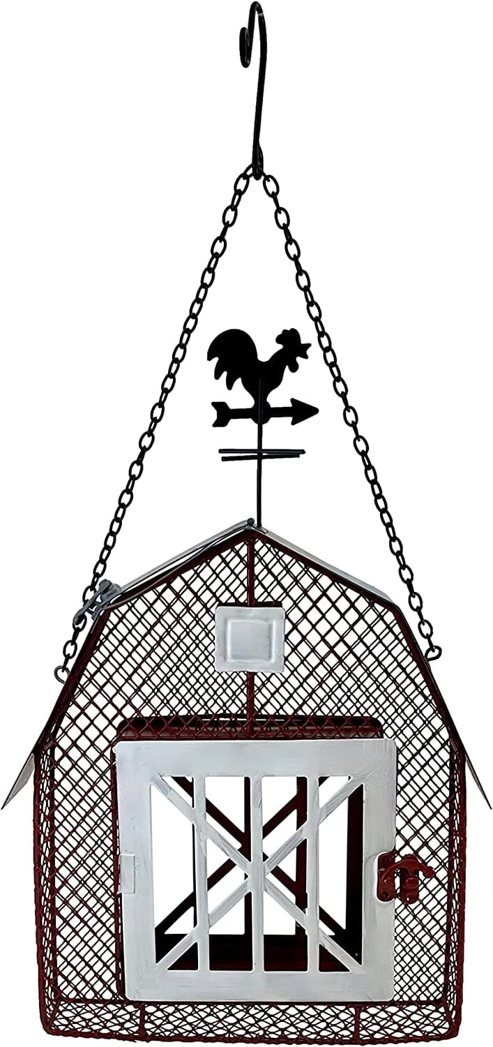 Songbird Essentials Mesh Barn Seed & Suet Feeder Suet And Seed Cake Wild Bird Feeder - Red - 2 X 9 X 16.5 5 Songbird Essentials Mesh Barn Seed & Suet Feeder Suet And Seed Cake Wild Bird Feeder - Red - 2 X 9 X 16.5 - Image 3