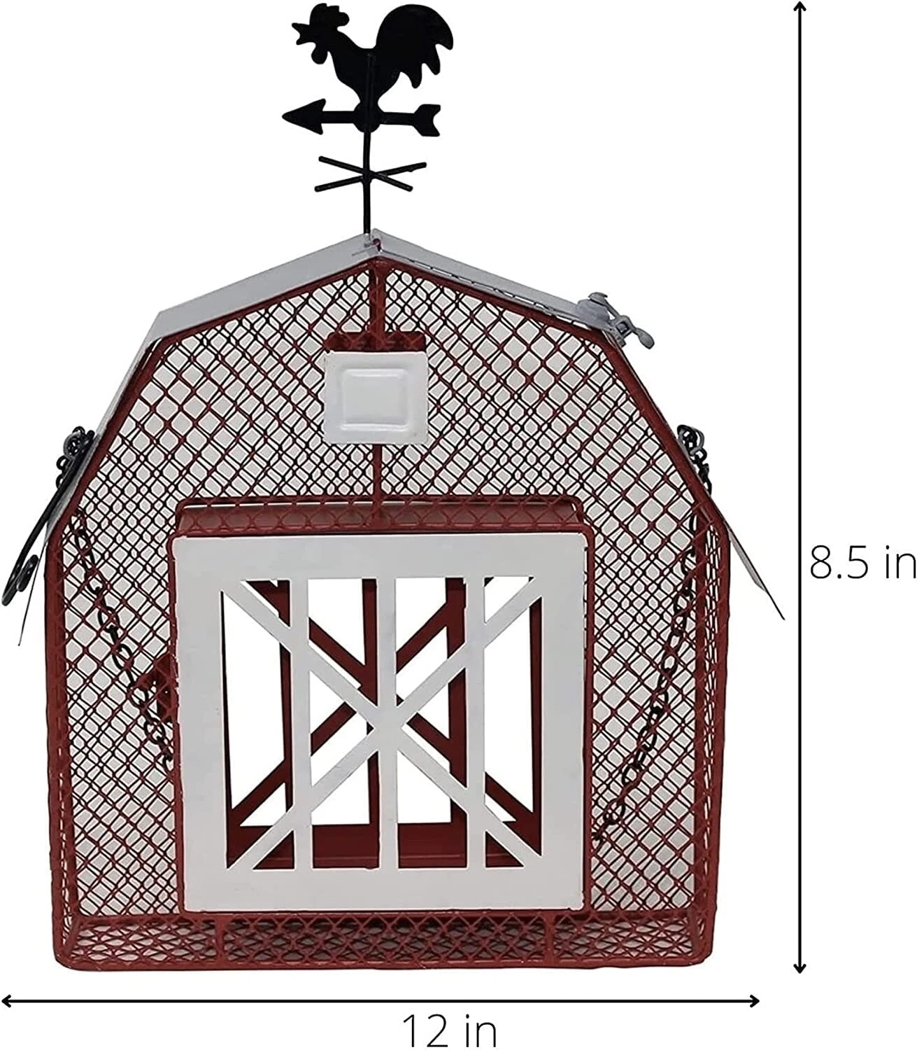 Songbird Essentials Mesh Barn Seed & Suet Feeder Suet And Seed Cake Wild Bird Feeder - Red - 2 X 9 X 16.5 7 Songbird Essentials Mesh Barn Seed & Suet Feeder Suet And Seed Cake Wild Bird Feeder - Red - 2 X 9 X 16.5 - Image 5