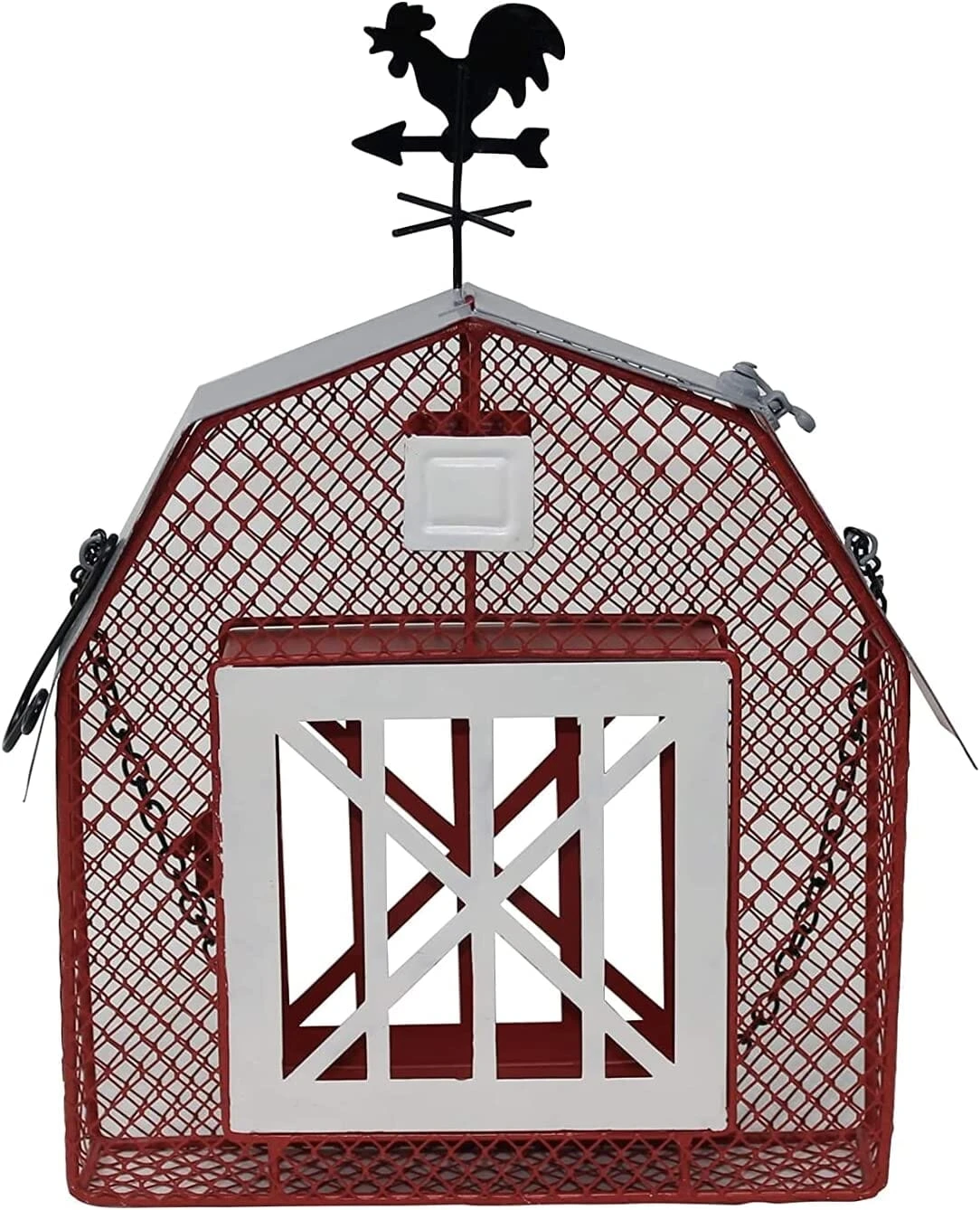 Songbird Essentials Mesh Barn Seed & Suet Feeder Suet And Seed Cake Wild Bird Feeder - Red - 2 X 9 X 16.5 4 Songbird Essentials Mesh Barn Seed & Suet Feeder Suet And Seed Cake Wild Bird Feeder - Red - 2 X 9 X 16.5 - Image 2
