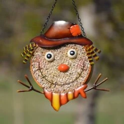 Songbird Essentials Mesh Scarecrow Wild Bird Feeder - Tan/Yellow - 5 Cup Cap