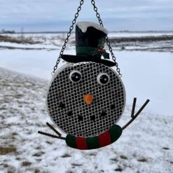 Songbird Essentials Mesh Snowman Wild Bird Feeder - White - 5 Cup Cap -Bird pet supplies Sales songbird essentials mesh snowman wild bird feeder white 5 cup cap 339615