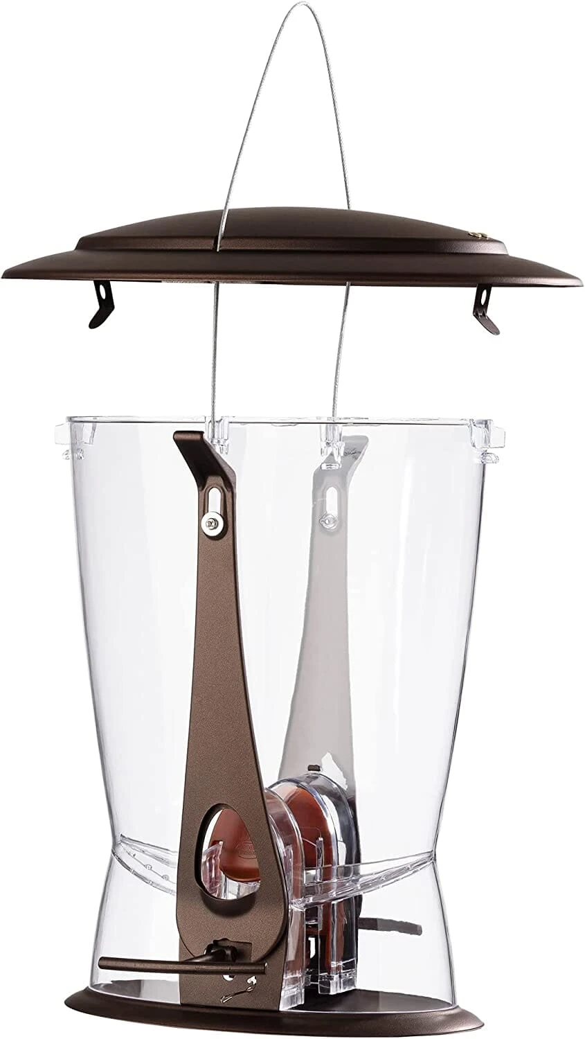 Squirrel-X X2 Squirrel Resistant Tubed Wild Bird Feeder - Brushed Copper - 4 Lbs Cap 6 Squirrel-X X2 Squirrel Resistant Tubed Wild Bird Feeder - Brushed Copper - 4 Lbs Cap - Image 4