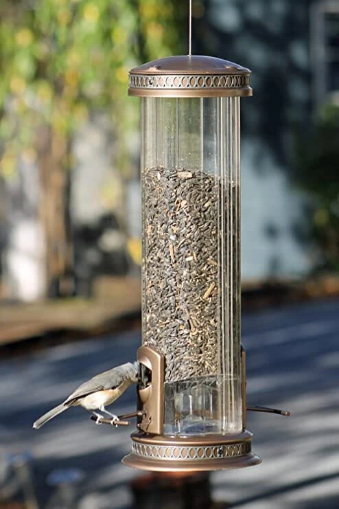 Squirrel-X X3 Squirrel Resistant Tubed Wild Bird Feeder - Blue - 4.2 Lbs Cap 3 Squirrel-X X3 Squirrel Resistant Tubed Wild Bird Feeder - Blue - 4.2 Lbs Cap