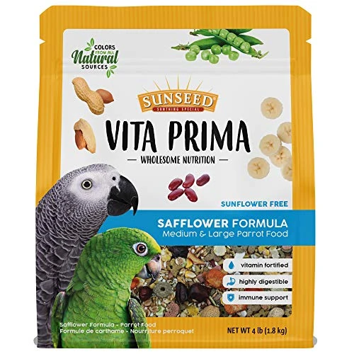 Sunseed Vita Prima - Safflower Formula Medium & Large Parrot Food - 4 Lb - Pack Of 6 3 Sunseed Vita Prima - Safflower Formula Medium & Large Parrot Food - 4 Lb - Pack Of 6