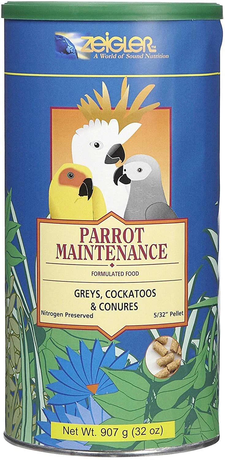 Zeigler Bros 5/32" Parrot Maintenance For Medium & Large Parrots Bird Food - 32 Oz 2 Zeigler Bros 5/32" Parrot Maintenance For Medium & Large Parrots Bird Food - 32 Oz